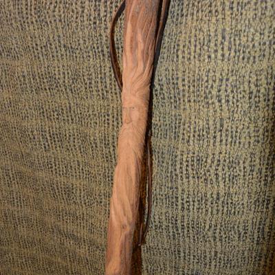 Very Nice Hand-Carved Walking Stick RAH â€™99 67â€