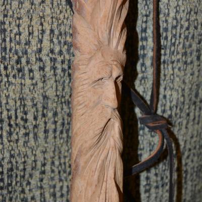 Very Nice Hand-Carved Walking Stick RAH â€™99 67â€