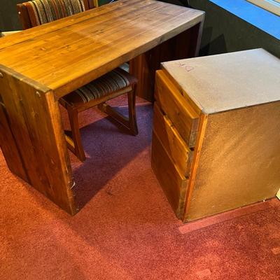 80s butcher block, desk and chair