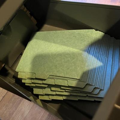 3 metal index card file drawers