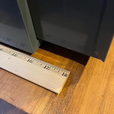 3 metal index card file drawers