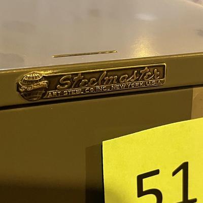 3 metal index card file drawers