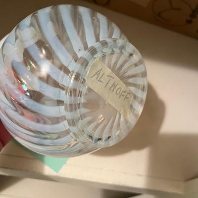 Fenton Swirl opalescent vase