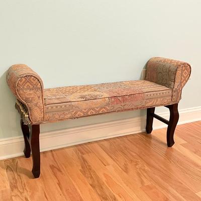 Upholstered Bench With Tassels