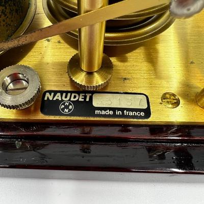 N260 Brass Naudet Recording Barometer in Glass Case