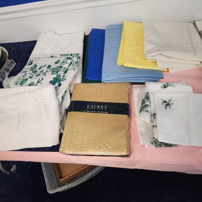 Large Linen Lot New Twin bedding Table Covers , Place mats