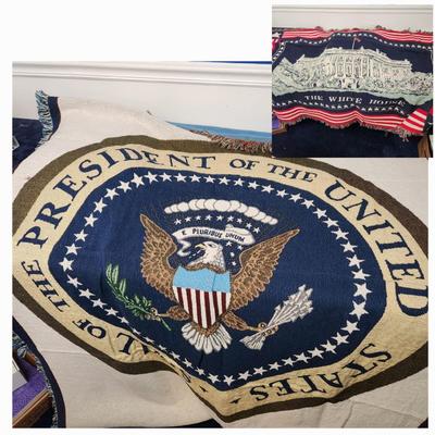 2 Large Throws or Rugs White House Seal of the President of the United States