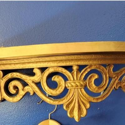 Mid Century Wall Shelf Syroco 3027 Gold Shelf 22x8x6.5