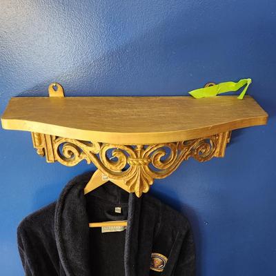 Mid Century Wall Shelf Syroco 3027 Gold Shelf 22x8x6.5