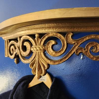 Mid Century Wall Shelf Syroco 3027 Gold Shelf 22x8x6.5