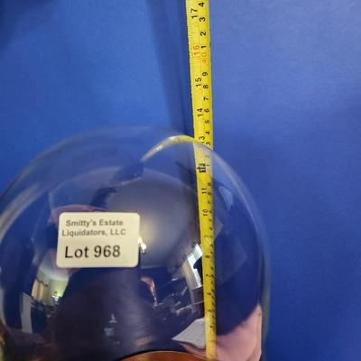 Vintage Glass Dome Display on Wood Base 12" x 8" Doll Clock