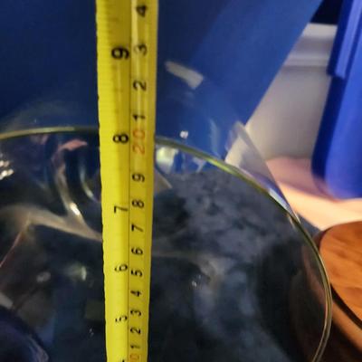 Vintage Glass Dome Display on Wood Base 12" x 8" Doll Clock