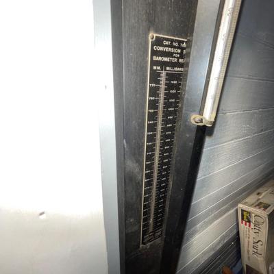 N219 Vintage Central Scientific Barometer & Thermometer