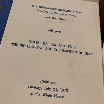 1973 Nixon Shah Of Iran Dinner Ephemera Lot