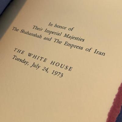 1973 Nixon Shah Of Iran Dinner Ephemera Lot