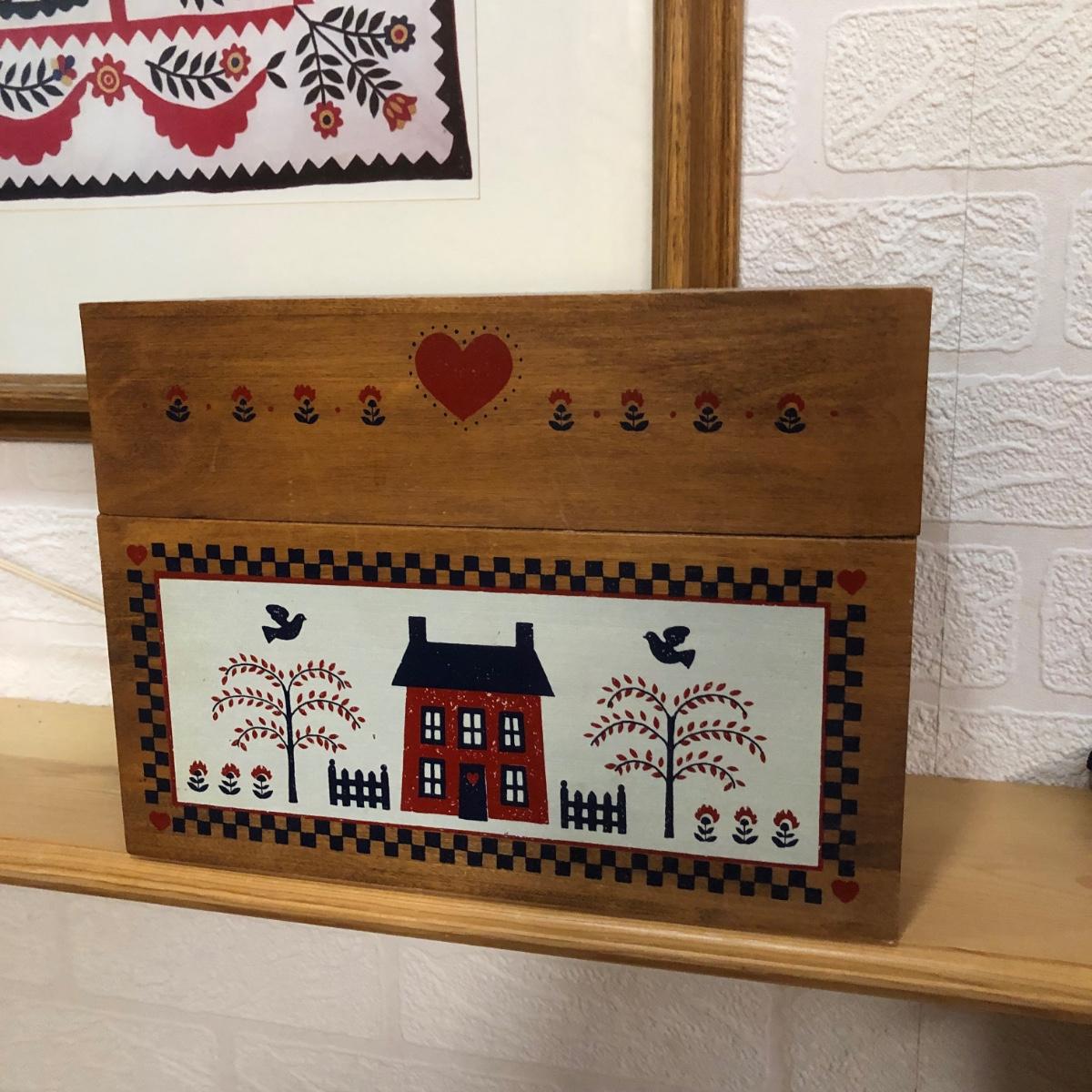 LOT 2K Red Home Decor Framed Baltimore Brides Quilt Print, Wooden