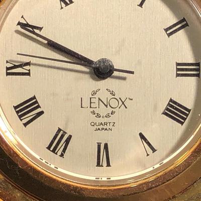 LOT 19L: Lenox Collection - Sunflower Bud Vase, Quartz Clock, Heart Votive & Scalloped Bowl