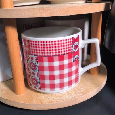 LOT 22L: Mr. Coffee Coffee Maker Model DRX23 w/ Mugs, Rotating Mug Rack & More
