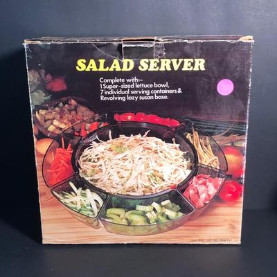 LOT 25L: Presto SaladShooter Model 0291001, OXO Good Grips Salad Spinner & Vintage Salad Server Set in Box