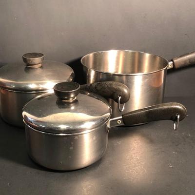 LOT 33K: Chef's Ware & Revere Ware Kitchen Pots - Most w/ Lids