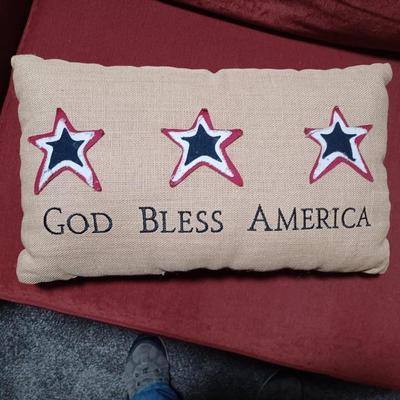 god bless America throw pillow