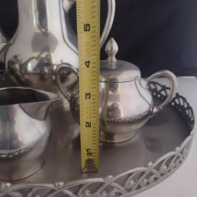 Metawa Holland Pewter Tea and Coffee Set with Tray