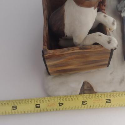 Gorham 'Winter- A Boy Meets His Dog' Ceramic Figurine Inspired by Norman Rockwell