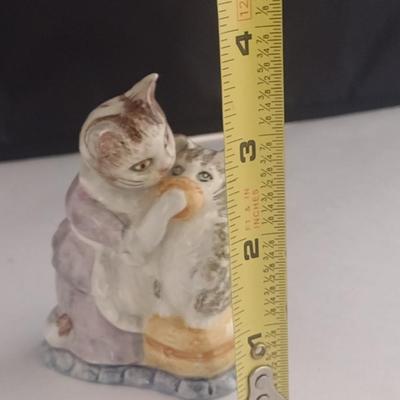 Vintage Beatrix Potter's 'Tabitha, Twitchit, and Miss Moppet' Beswick Porcelain Figurine- Approx 3 3/4