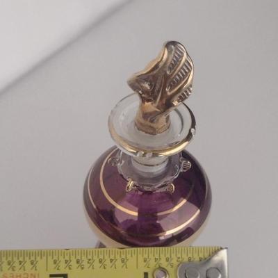 Glass Egyptian Perfume Bottle with Stick Dauber- Approx 6 1/4