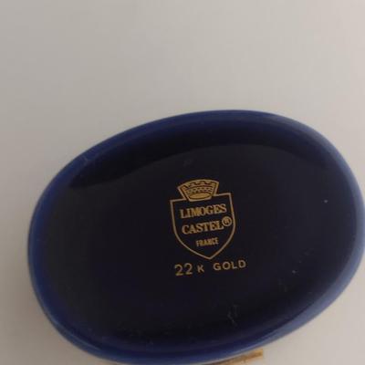 Limoges Castel 22 K Gold Cobalt Plate (9 3/4