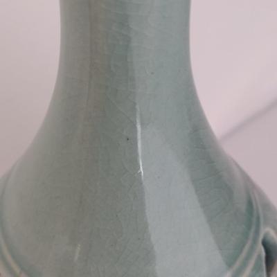 Glazed Ceramic Vase with Reticulated Design- Approx 10