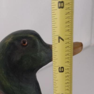 Vintage Alt Weisskopf Schnitzerei Hand Carved Wooden Mallard Duck- Approx 7 1/4