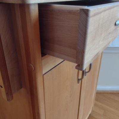Solid Wood Rolling Kitchen Island- Approx 24
