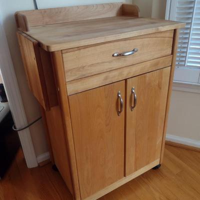 Solid Wood Rolling Kitchen Island- Approx 24