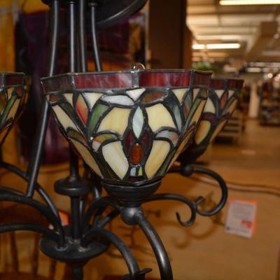 5 Shade Tiffany-Style Stained Glass Hanging Lamp