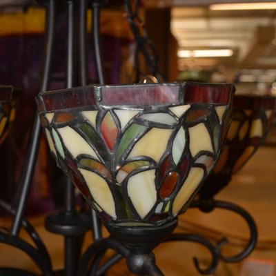 5 Shade Tiffany-Style Stained Glass Hanging Lamp