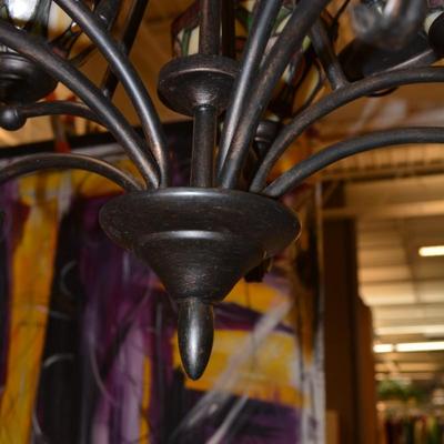 5 Shade Tiffany-Style Stained Glass Hanging Lamp