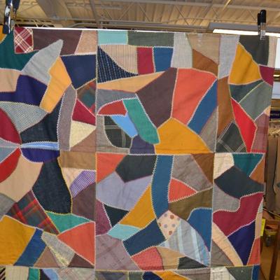 Small Vintage Crazy Quilt 66â€x41â€