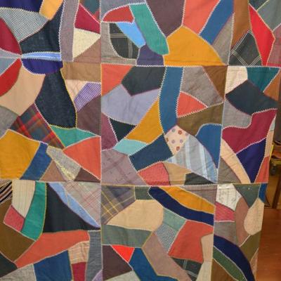 Small Vintage Crazy Quilt 66â€x41â€