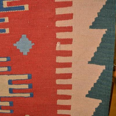 Vintage Wool Geometric Turkish Kilim Rug 37.5â€x45â€