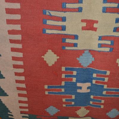 Vintage Wool Geometric Turkish Kilim Rug 37.5â€x45â€