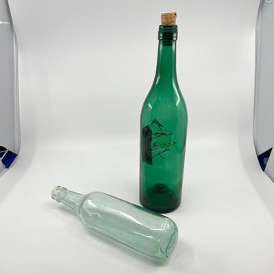 N267 Ship in a Bottle & Vintage Ballast Bottle