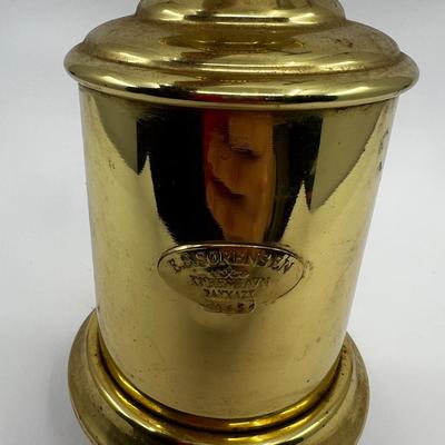 N269 Brass Vintage Danish Galley Oil Lamp by E.S. Sorensen KÃ¸benhavn Danmark