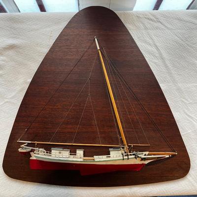 N273 Vintage Handmade Skipjack 1/2 Hull on Board