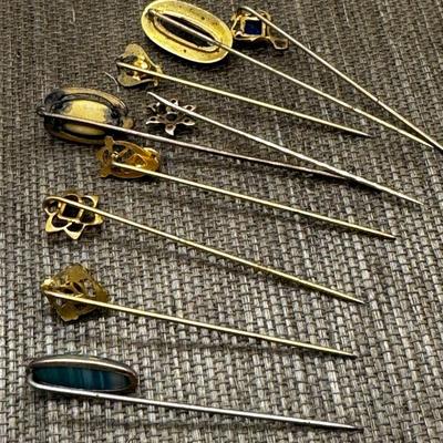 LOT 15 - 9 Antique Victorian Stick Pins