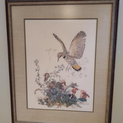 Sallie Ellington Middleton 'Yellow Shafted Flicker' Print- Double Signed- Approx 27