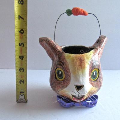 Contemporart Paper Mache Rabbit Head Easter Pail