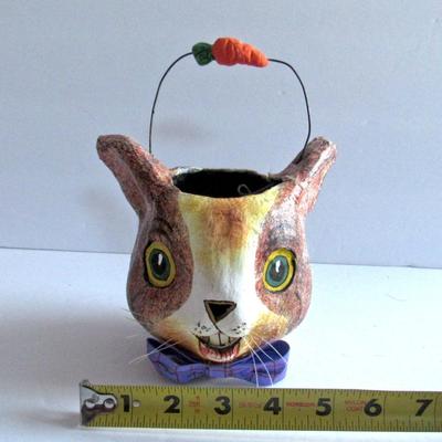 Contemporart Paper Mache Rabbit Head Easter Pail