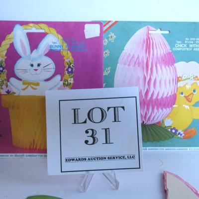 Lot of Older Amscam Denmark Easter Honeycomb Decorations
