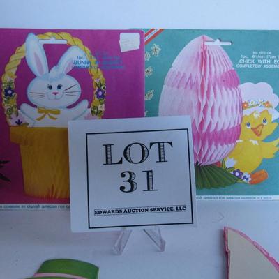 Lot of Older Amscam Denmark Easter Honeycomb Decorations
